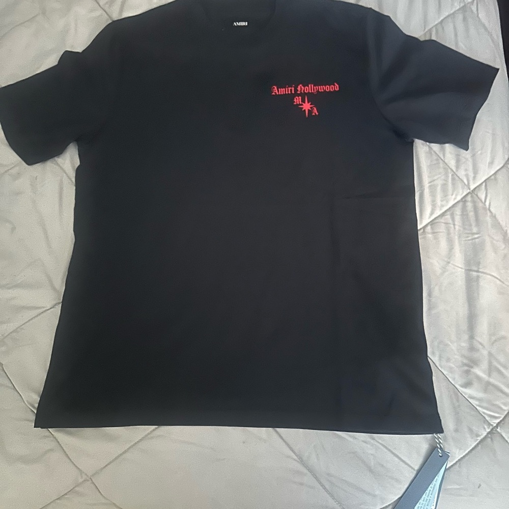 AMIRI Black Tee with Red Graphic